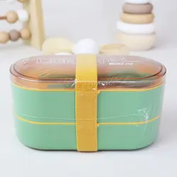 ظرف غذا لانچ باکس 800 میل دو طبقه دور کش lunch box
