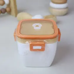 ظرف غذا لانچ باکس ارگانیک با قاشق چنگال طرح دار 2517 lunch box