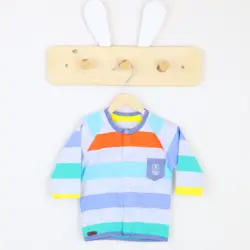 مانتویی طرح راه راه برگ سبز53623