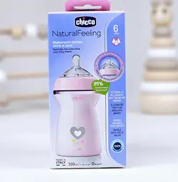 شیشه شیر چیکو مدل نچرال فیلینگ گنجایش 330 میلی لیتر chicco