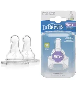 سرشیشه باریک ۴ قطره تکی جعبه باز+۹M دکتر براون DR BROWNS