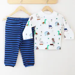 بلوز آستین بلند و شلوار طرح دینو tik tak