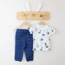 بلوز آستین کوتاه و شلوار طرح دینو tik tak