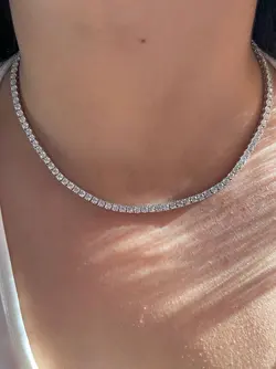 گردنبند تنیس وارداتی نقره کد 20032