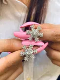 گوشواره نقره مدل دونه برف کد 008