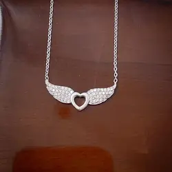 گردنبند قلب و بال نقره کد 20041