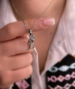 گردنبند ایتالیایی طرح پری دریایی زنانه نقره کد 20355