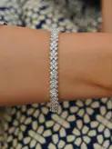 دستبند تنیس جواهری نقره زنانه کد 30450