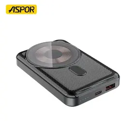 پاوربانک شارژ بی سیم 10000 میلی آمپری ASPOR A326