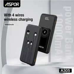 پاوربانک شارژ بی سیم 10000 میلی آمپری ASPOR A305