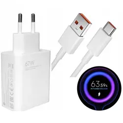 شارژر کامل شیائومی 67 وات توربو ثانیه شمار اورجینال