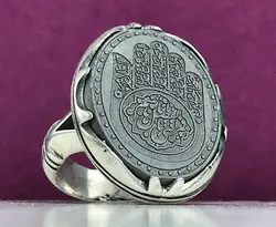 انگشتر نقره حدید خطی کف العباس