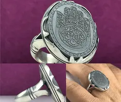 انگشتر نقره حدید خطی کف العباس