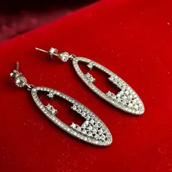 گوشواره نقره میکرو بیضی شکل