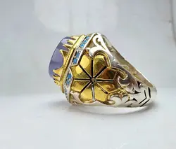 انگشتر نقره عقیق کبود یمن اصل - جواهر خاص