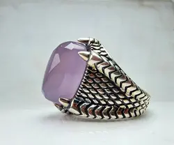 انگشتر نقره عقیق یاسی یمن اصل - جواهر خاص