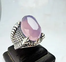 انگشتر نقره عقیق یاسی یمن اصل - جواهر خاص