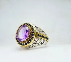 انگشتر نقره آمیتیست اصل - جواهر خاص