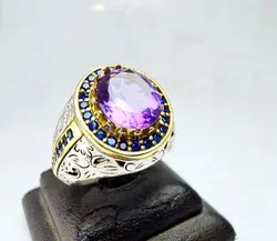 انگشتر نقره آمیتیست اصل - جواهر خاص