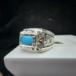 انگشتر نقره فیروزه نیشابور اصل - جواهر خاص