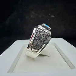 انگشتر نقره فیروزه نیشابور اصل - جواهر خاص