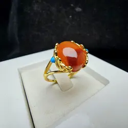 انگشتر نقره زنانه عقیق یمنی اصل - جواهر خاص