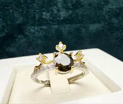 انگشتر نقره زنانه موزانایت اصل - جواهر خاص