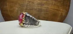انگشتر نقره یاقوت قرمز اصل - جواهر خاص