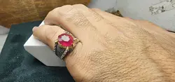 انگشتر نقره یاقوت قرمز اصل - جواهر خاص