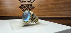 انگشتر نقره آکومارین آبی اصل - جواهر خاص