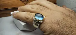 انگشتر نقره آکومارین آبی اصل - جواهر خاص