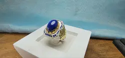 انگشتر نقره استار آبی اصل - جواهر خاص
