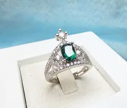 انگشتر نقره زنانه توپاز سبز اصل - جواهر خاص