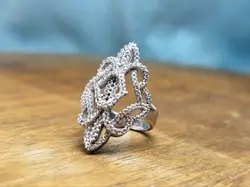 انگشتر نقره زنانه جواهری میکرو - جواهر خاص