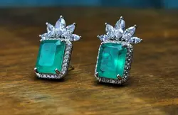 گوشواره زیبای جیپسون سبز - جواهر خاص