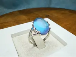 انگشتر نقره زنانه آکوامارین آبی اصل - جواهر خاص