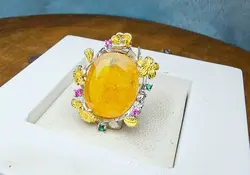 مدال توگردنی یاقوت زرد درشت - جواهر خاص