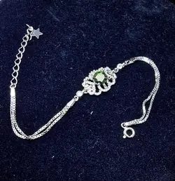 دستبند تک نگینه موزانایت اصل - جواهر خاص