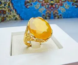 انگشتر نقره زنانه یاقوت زرد آفریقایی اصل - جواهر خاص