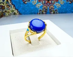 انگشتر نقره زنانه لاجورد افغانی آبی اصل - جواهر خاص