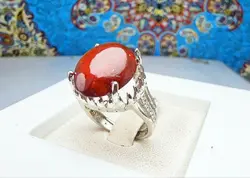 انگشتر نقره زنانه گارنت قرمز اصل - جواهر خاص