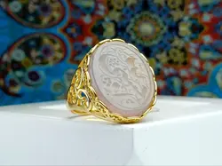 انگشتر نقره زنانه عقیق یمن یاسی اصل - جواهر خاص