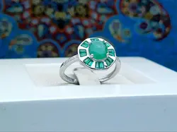 انگشتر نقره زنانه زمرد زامبیا اصل - جواهر خاص