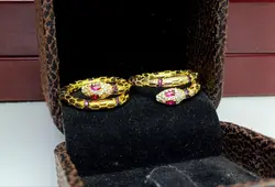 گوشواره جواهری طرح مار - جواهر خاص