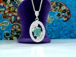 مدال توگردنی زمرد زامبیا اصل - جواهر خاص