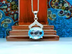 مدال توگردنی توپاز سوئیسی اصلی فنسی تراش - جواهر خاص