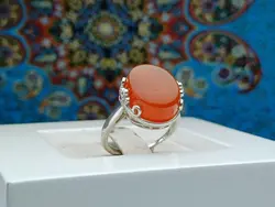 انگشتر نقره زنانه عقیق یمن اصل - جواهر خاص