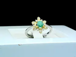 انگشتر نقره زنانه زمرد زامبیا اصل - جواهر خاص