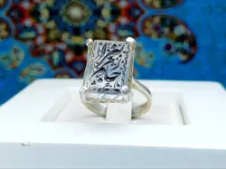 انگشتر نقره زنانه در نجف اصلی چهارگوش - جواهر خاص