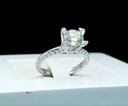 انگشتر نقره زنانه جواهری موزانایت اصل - جواهر خاص